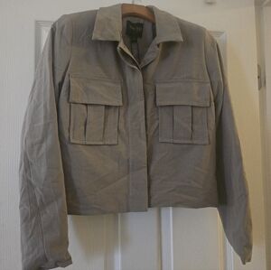 Women's BNWT Green Cropped Utility Military Jacket